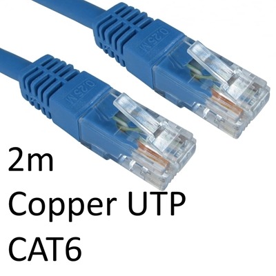RJ45 (M) to RJ45 (M) CAT6 2m Blue OEM Moulded Boot Copper UTP Network Cable RJ45 (M) to RJ45 (M) CAT6 2m Blue OEM Moulded Boot Copper UTP Network Cable