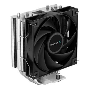 DeepCool AG400 Fan CPU Cooler, Universal Socket, High Efficiency 120mm PWM Cooling Black Fan, 2000RPM, 4 Heat Pipes, 220W Heat Dissipation Power, Unique Matrix Fin Design, Intel LGA 1700 Bracket Included