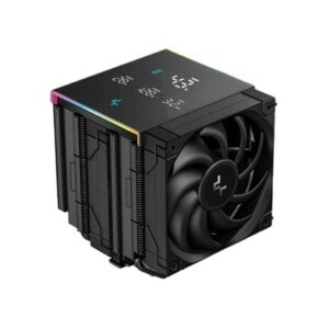 DeepCool AK620 Digital Pro CPU Air Cooler, Dual-Tower with Digital Display, 120mm FDB Fans, ARGB Lighting, 6 Copper Heatpipes, LGA1700/AM5 Compatible, High-Performance Quiet Cooling for Gaming PCs