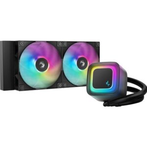 DeepCool LE240 V2 240mm Liquid CPU Cooler, Dual 120mm ARGB Fans, Anti-Leak Tech, Quiet Pump, High Performance for Intel & AMD Sockets