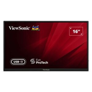 Viewsonic VA1650 16 inch USB-C Lightweight Portable IPS Monitor, Full HD, 60Hz, HDMI (v1.4), VESA, Built in Foldable Stand