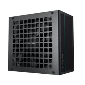 DeepCool PF600 600W PSU, 120mm Silent Hydraulic Bearing Fan, 80 PLUS White, Non Modular, UK Plug, Flat Black Cables, Efficient & Affordable