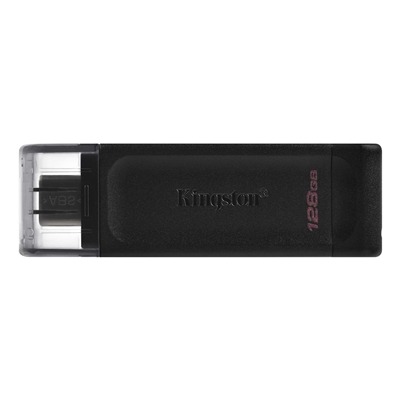 Kingston DT70/128GB DataTraveler 128GB USB Flash Drive, USB 3.2, USB-C, Gen1, 80MB/s, Cap Design, Black, Retail. Kingston DT70/128GB DataTraveler 128GB USB Flash Drive, USB 3.2, USB-C, Gen1, 80MB/s, Cap Design, Black, Retail.