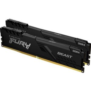 Kingston FURY Beast KF436C17BBK2/16 16GB (2x 8GB) DIMM System Memory, 3600MHz, DDR4, CL17, Black, Intel XMP
