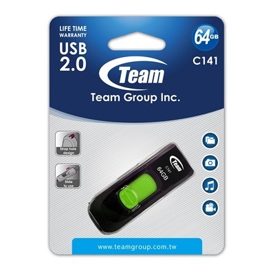 Team C141 64GB USB 2.0 Green USB Flash Drive Team C141 64GB USB 2.0 Green USB Flash Drive