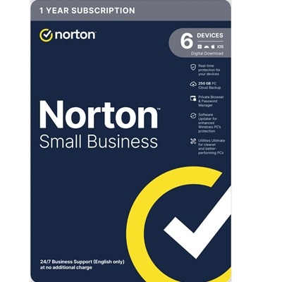 Norton Small Business, Antivirus Software, 6 Devices, 1-year Subscription, Includes 250GB of Cloud Storage, Dark Web Monitoring, Private Browser, 24/7 Business Support, Activation Code by email – ESD Norton Small Business, Antivirus Software, 6 Devices, 1-year Subscription, Includes 250GB of Cloud Storage, Dark Web Monitoring, Private Browser, 24/7 Business Support, Activation Code by email - ESD