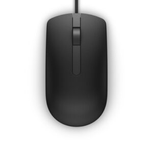 Dell MS116 Wired USB Mouse, 2-Buttons, 1000dpi and Optical Tracking, Ambidextrous Design for PC, Mac and Laptop, Black