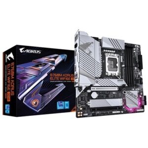 Gigabyte B760M AORUS ELITE WIFI6E GEN5 Intel 1700 Socket Motherboard, Micro-ATX, 4x DDR5 Slots, 2x M.2 Socket, 2.5GbE LAN, Wi-Fi 6E, 1x HDMI Port/ 1x DisplayPort