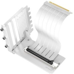 Antec RTX50 PCIe 5.0 Riser Cable with 90 degree Bracket Mount, White, Designed To Allow Vertical Mounting Of A Graphics Card
