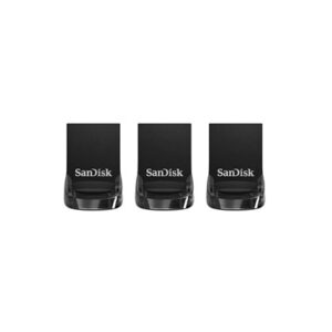 SanDisk Ultra Fit - USB flash drive - 32 GB - USB 3.1 - black (pack of 3)