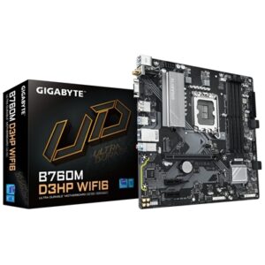 Gigabyte B760M D3HP WIFI6 Intel 1700 Socket Motherboard, Micro-ATX, 4x DDR5 Slots, 2x M.2 Sockets, GbE LAN, Wi-Fi 6, 1x D-Sub / 1x DisplayPort / 1x HDMI Port